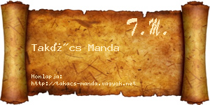 Takács Manda névjegykártya
